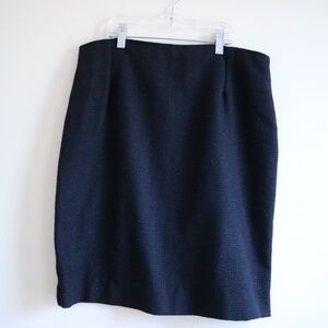 Black Tweed Pencil Skirt
